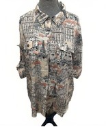 Women&#39;s All KARL LAGERFELD PARIS PRINT SHIRT SHORT SLEEVE SHIRT L NWT - £38.80 GBP