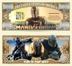 Star Wars The Mandalorian Pack of 5 Collectible 1 Million Dollar Bills Novelty - £5.25 GBP