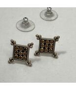 John Hardy 18K/925 Sterling Silver Square Dot Pierced Post Earrings - $186.07