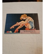 CURTEICH RISQUE PIN-UP PUTTING ON HER STOCKINGS #C-60 1938 LINEN POSTCARD - $15.00
