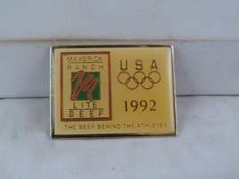 Vintage Olympic Pin - Maverick Ranch Beef Team USA Barcelona 1992 -Celluloid Pin - £11.99 GBP