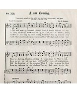 1883 Gospel Hymn I Am Coming Sheet Music Victorian Church Religious ADBN... - €17,30 EUR
