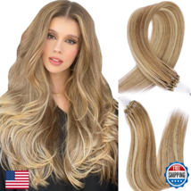 DIYOMO Microlink Hair Extensions Human Hair #760 Brown Balayage Light Brown - $61.96