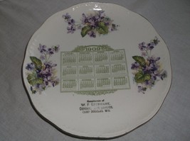 Antique Calendar Plate 1909 W.F. Eberhart General Merchandise Camp Douglas, Wis. - £60.11 GBP