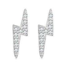 925 Sterling Silver Lightning Stud Earrings for Women Fashion Earrrings Jewerly  - £17.46 GBP