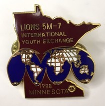 Lions Club 5M-7  International Youth Exchange 1988 Minnesota Lapel Pin - £9.61 GBP