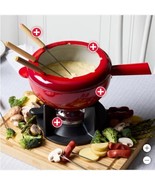 Zwilling Fondue Set Red Cast Iron 10-Piece Induction Enamel PFAS PTFE Free - €128,22 EUR
