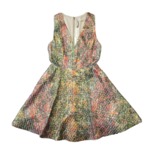 NWT Alice + Olivia Varita in Metallic Rainbow Tweed Cutout Fit &amp; Flare Dress 2 - £87.72 GBP