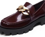 DREAM PAIRS Women&#39;s Chunky Chain Loafer Faux Leather sz 6.5 New - £23.45 GBP