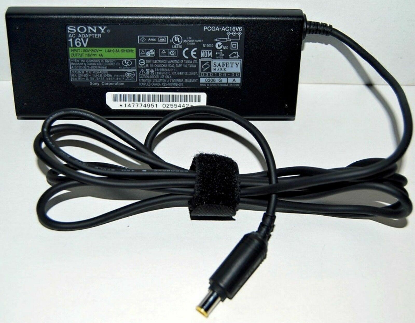 Primary image for Genuine Sony AC Adapter PCGA-AC16V6 Laptop Charger Power Supply Cord OEM
