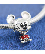 925 Sterling Silver Disney Mickey Charm Bead with Red Enamel Charm Bead - €14,29 EUR