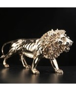 Lion Sculpture, Luxury Home Decor, Life-size Decor, Gold Electroplated B... - $699.00