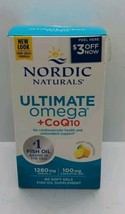 Nordic Naturals Ultimate Omega + CoQ10 100mg 1280mg Sealed 60 Softgels - $25.72