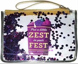 Epcot Flower And Garden 2019 Violet Lemonade Zip Pouch Wristlet Cosmetic Bag - £19.48 GBP