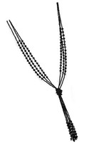 Vintage Style Charcoal Black Long Multitier Beaded Womens - - £48.51 GBP