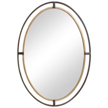 Rustic Bronze Framed Oval Mirror Brown Modern Contemporary - $156.41