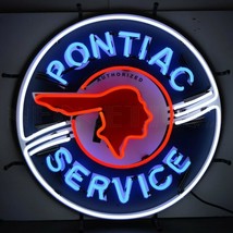 Authorized Pontiac Service Art Light Neon Sign 24&quot;x24&quot; - £355.20 GBP