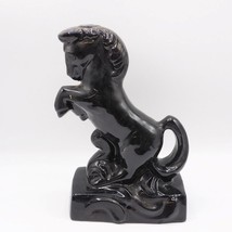 Mi Siècle Noir Stallion Cheval Pottery Lampe Base Seulement Mcm - $97.29