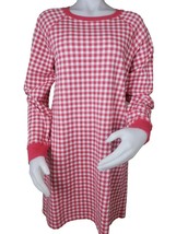 Draper James Natalie Dress Womens M Raspberry Gingham Check Fleece Long ... - $27.82