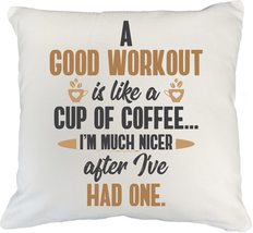 Make Your Mark Design Good Workout, Working Out Quotes White Pillow Cove... - $24.74+