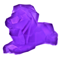 Purple Geometric Lion, Handcrafted chiseled lion,Translucent figurine - £11.01 GBP