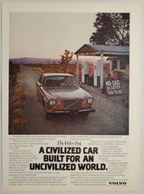 1973 Print Ad The Volvo 164 Vintage Gas Station is Out of Gas Old Pumps - £11.10 GBP