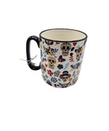 10 Strawberry Street Halloween 18 oz Coffee Soup Mug Sugar Skulls Floral... - $27.73 CAD