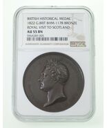 Medaglia In Bronzo Della Visita Reale In Scozia Del 1822, BHM-1178, AU-5... - $19,231.23 MXN