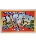 Greetings From Austin Texas Big Large Letter Linen Postcard Curt Teich U... - £12.44 GBP