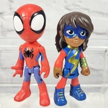 Spidey And His Friends Spider-Man Ms Marvel Figures Lot Of 2  - $11.88