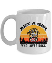 Just A Girl Who Loves Irish Wolfhound Dogs Mug 11oz Retro Cup Gift Dog Lover - £11.92 GBP+