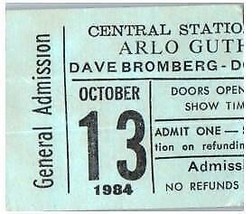 Vintage Arlo Guthrie Dave Bromberg Concert Ticket Stub October 13 1984 N... - £26.60 GBP