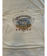 Van Halen Womens Size 2 White 1984 Reprint World Tour Cut Out Shoulders ... - $275.97 MXN