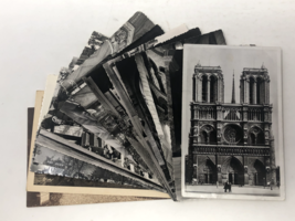 Lot of 14 Antique Vintage French RPPC Black and White Postcards - Paris France - £28.49 GBP