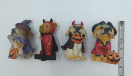 Halloween Themed Dog Resin Figurine 4-4.5" Vibrantly Colored Lot Of 4 image 2