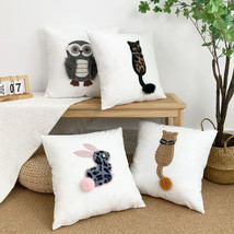 18 x 18 in Cute Animal Velvet Throw Pillow Covers Sofa Bed Cushion Covers Decor - £15.92 GBP