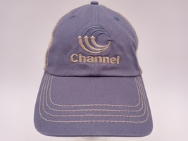 Vintage Channel Blue Trucker Hat Cap Adjust Strap Mesh Back K-Products USA - $11.26