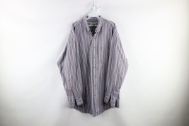 Vintage 90s LL Bean Mens Size XL Tall Rainbow Striped Collared Button Shirt - $44.50