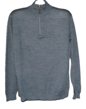 Uomo Bravo Dark Gray Men&#39;s Half Zip Knitted Wool Sweater Size XL Good Co... - $26.77