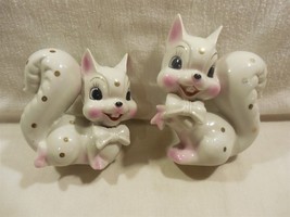 Vintage Japan Ceramic Large Anthropomorphic Polka Dot Squirrel Figurines... - $35.95
