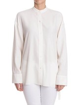Helmut Lang Womens Blouse Tie Neck Solid White Size M G09HW507 - £164.71 GBP