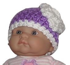 Baby Hat Girl Lavender, Baby Hat Girl Light Purple, Baby Hat Girl Lavender White - £10.46 GBP