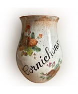 French Vintage Stoneware Pickles Jar Handmade Traditional Hand Painted  - $884.36 MXN