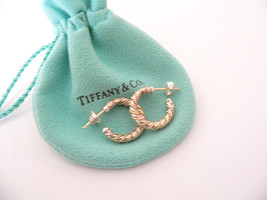 Tiffany & Co 18K Gold Silver Rope Hoops Earrings 18K Posts Gift Twisted Cable - $548.00