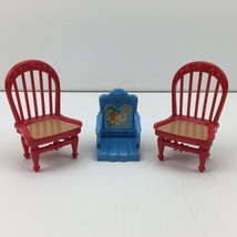Fisher Price Playhouse Toy Chair Set Dining Room Living Room Dollhouse F... - $14.99