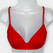 VICTORIA’S SECRET red lightly lined t shirt bra wireless size 34C - £17.01 GBP