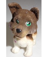 Flocked Tan &amp; White Puppy In My Pocket With Green Eyes - $5.47 CAD