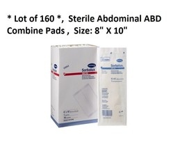 160 Count Hartmann Sorbalux Abdominal Pad ABD Pads Sterile 8 X 10 high a... - $66.32