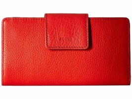 New Fossil Women&#39;s Emma Tab RFID Leather Clutch Wallet Variety Colors - £62.06 GBP