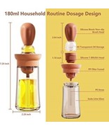 Glass Olive Oil Dispenser Bottle With Silicone Brush:2-In-1 Silicone Dro... - £12.98 GBP